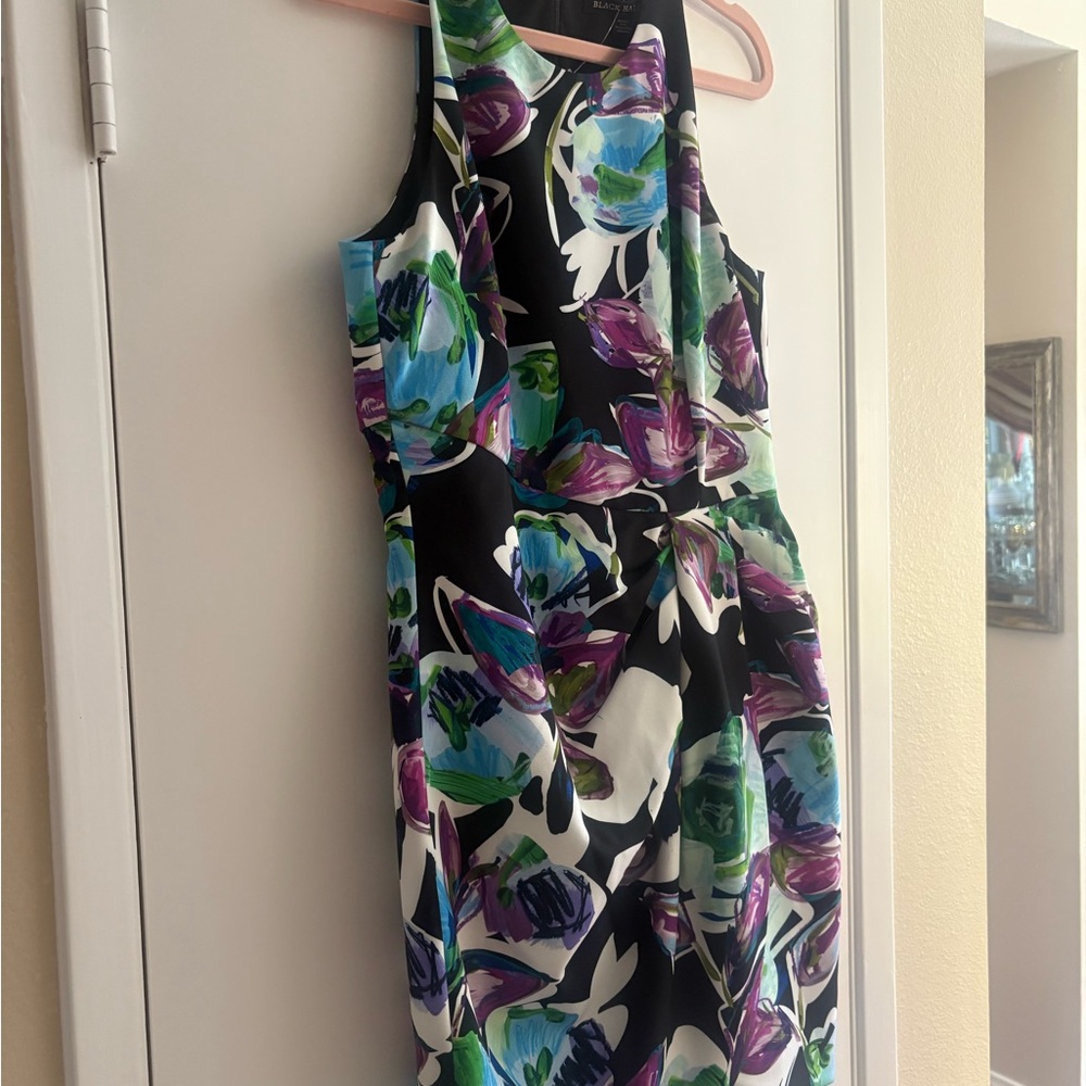 NWT Black Halo Green and Pink Halter Mini Sundress NEVER WORN